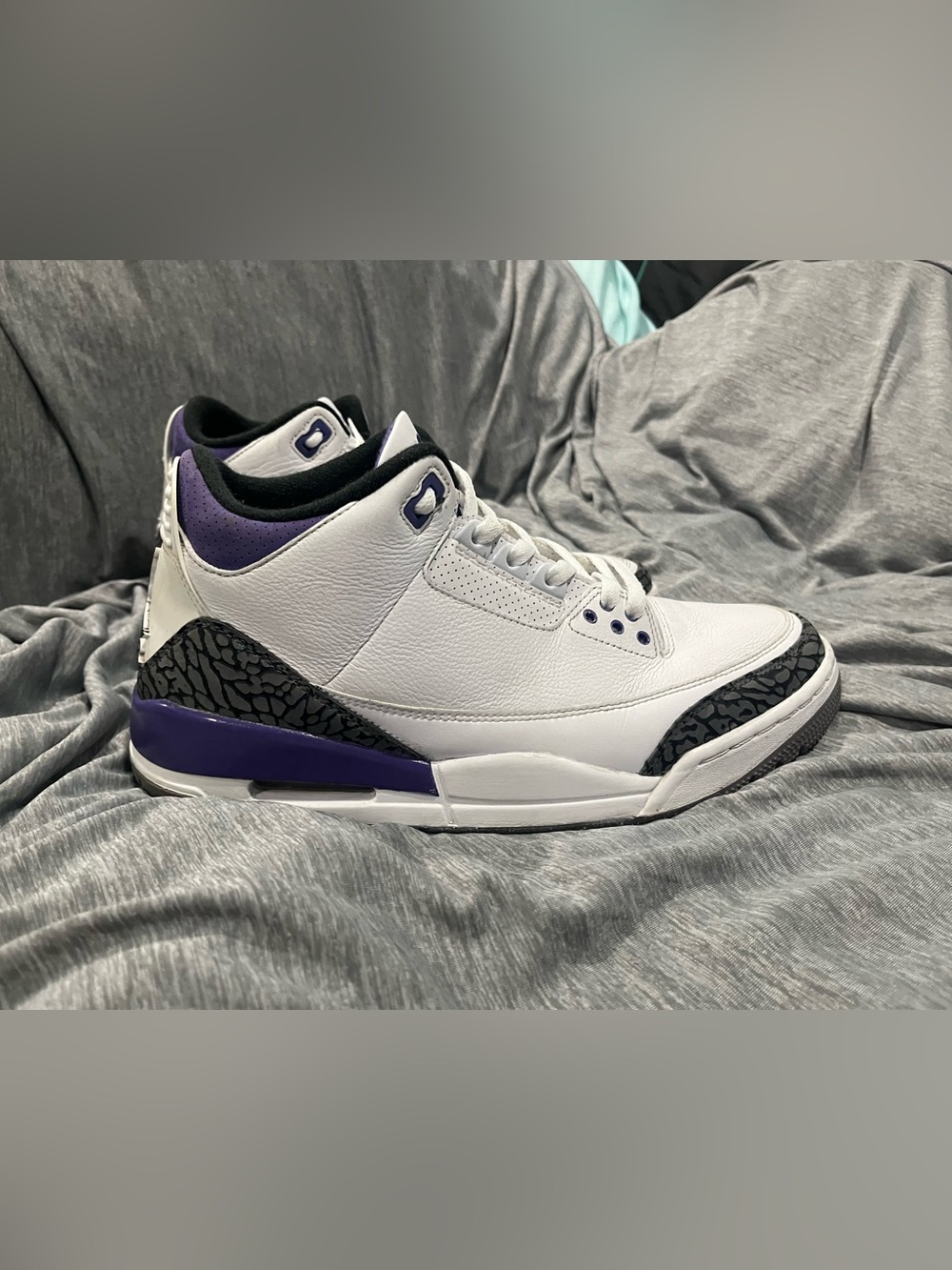 Nike Air Jordan 3 Retro Mid Dark Iris White/Black/Purple CT8532-105 Size 9.5 men